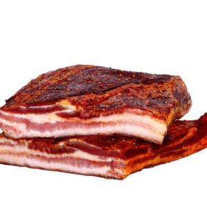 Pancetta di suino tesa piccante